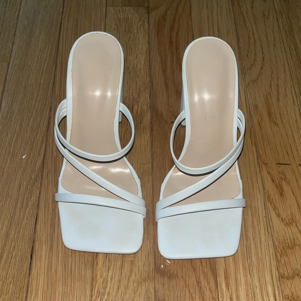 White Strapped Heels